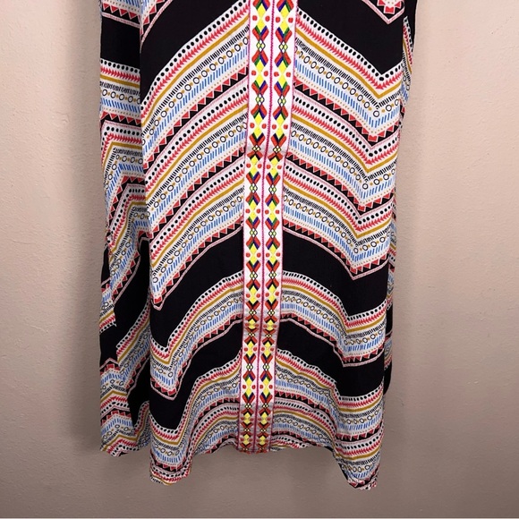 Large Umgee Boho Mini Dresscolorful Geometric Print Sleeveless Vneck Tunic - Picture 9 of 12
